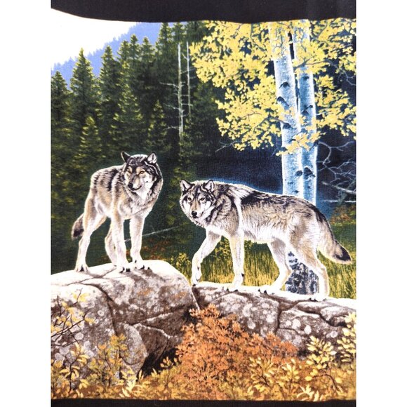 Robert Kaufman Wildlife Nature Panel Fabric Eagles Owls Deer Wolves & Elk By Al - Picture 6 of 12